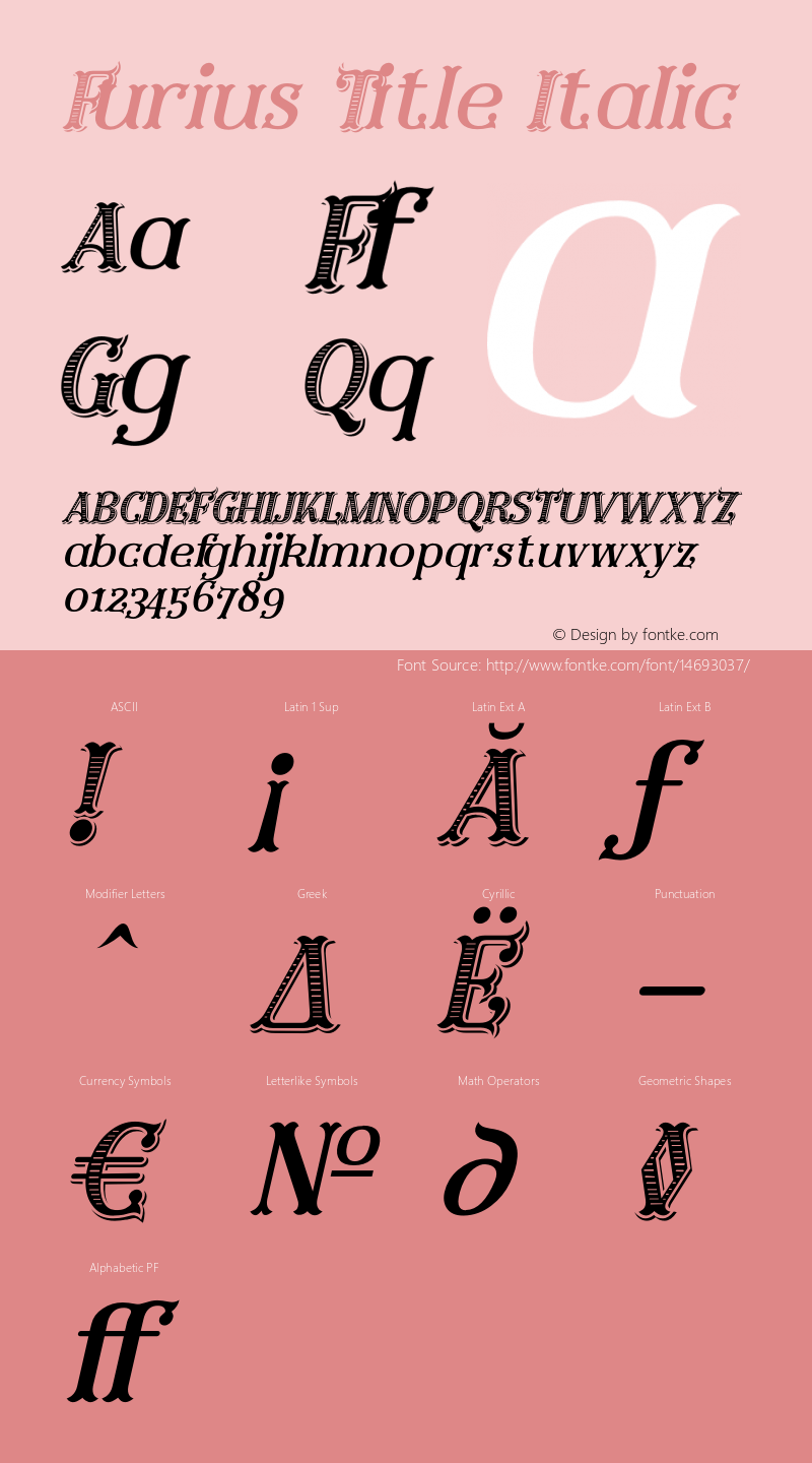Furius Title Italic Version 1.000 | wf jerry图片样张