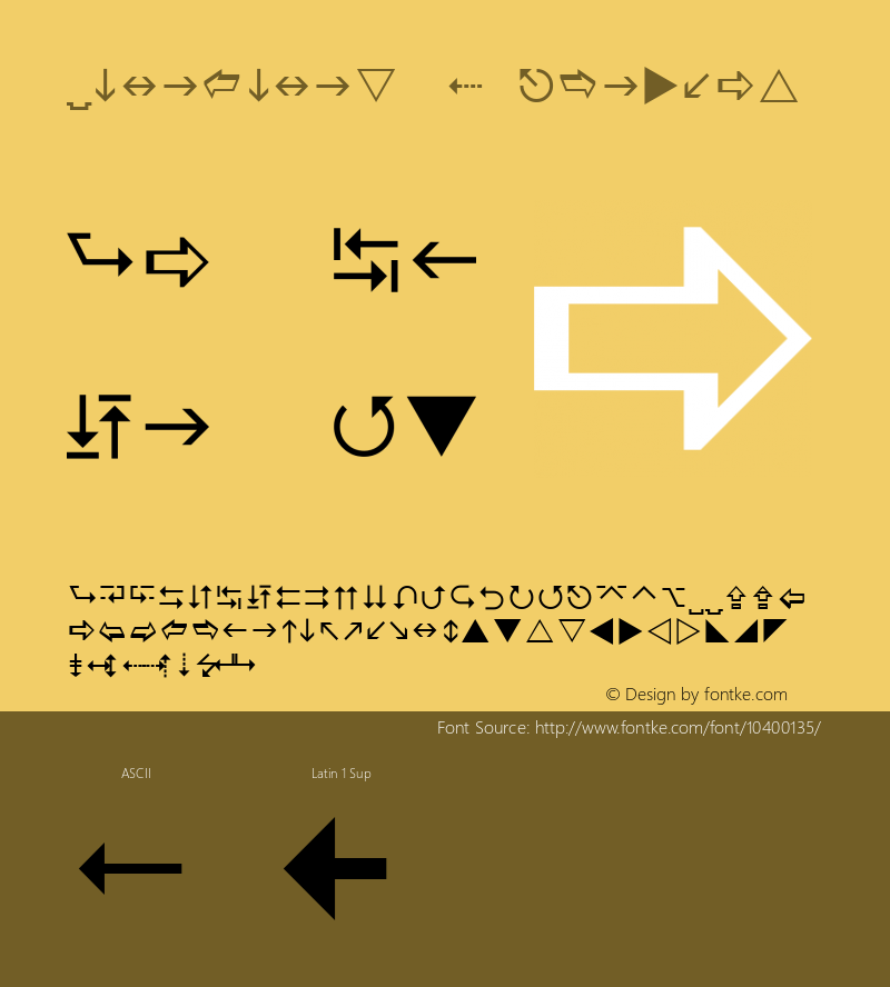 Wingdings 3 Regular Version 5.03图片样张