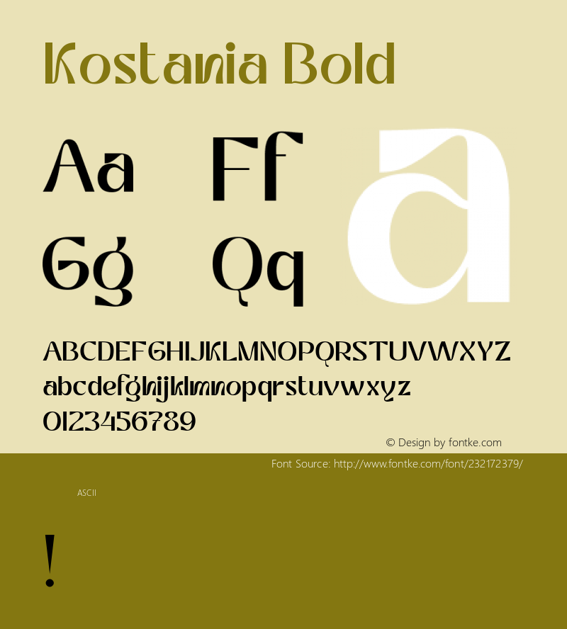 Kostania Bold Version 1.000图片样张
