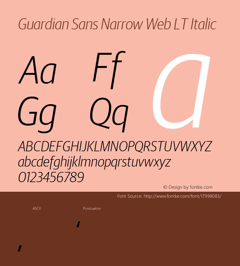 Guardian Sans Narrow Web LT Italic Version 1.1 2012图片样张