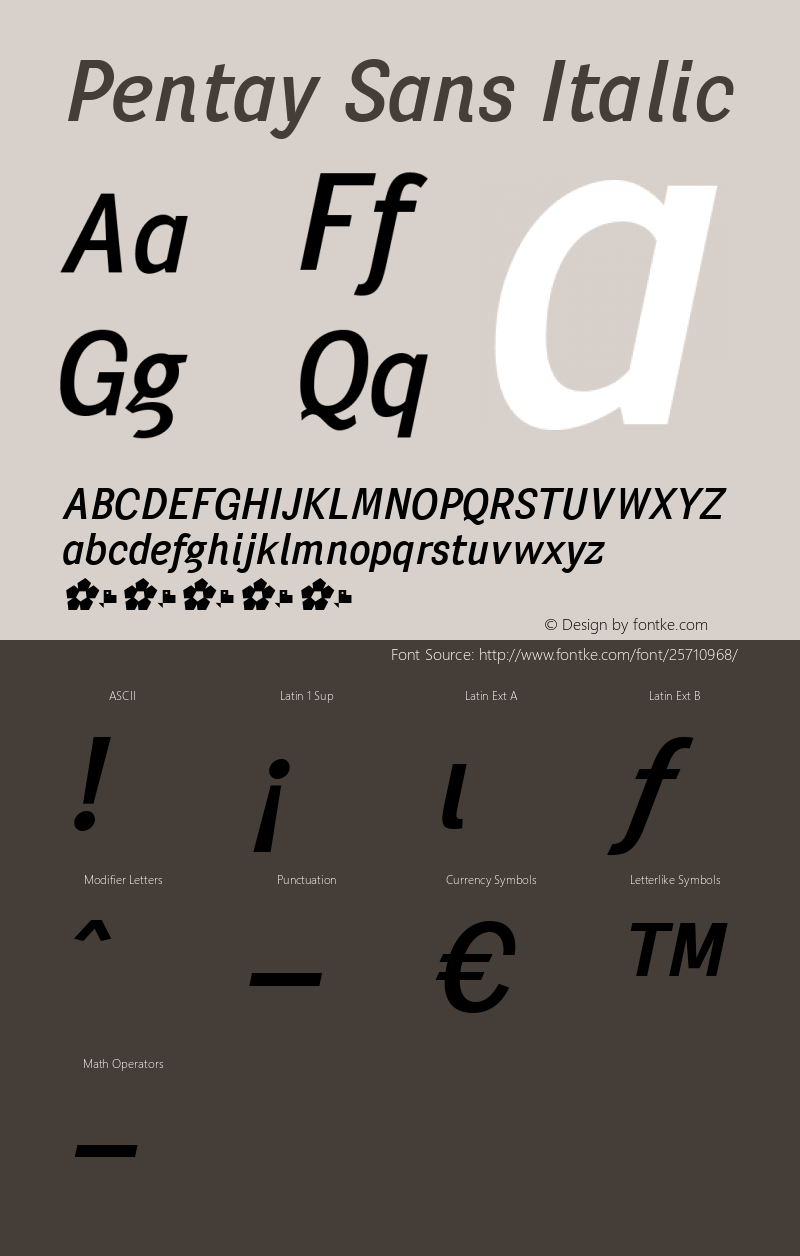 Pentay Sans Reg Italic Version 1.190图片样张