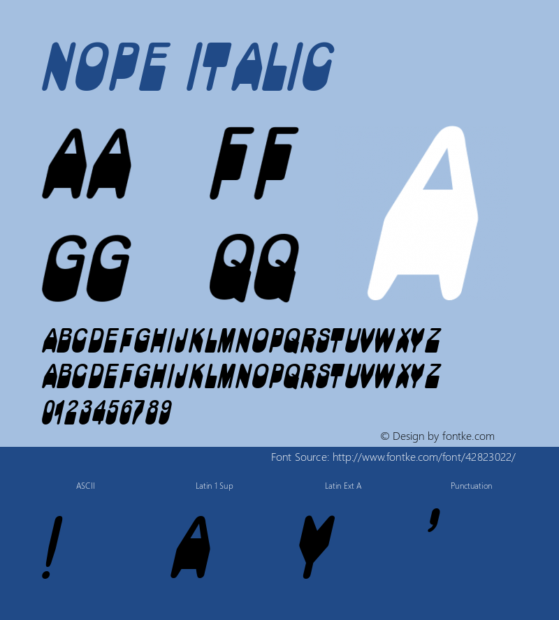 Nope Italic Version 1.002;Fontself Maker 3.3.0图片样张