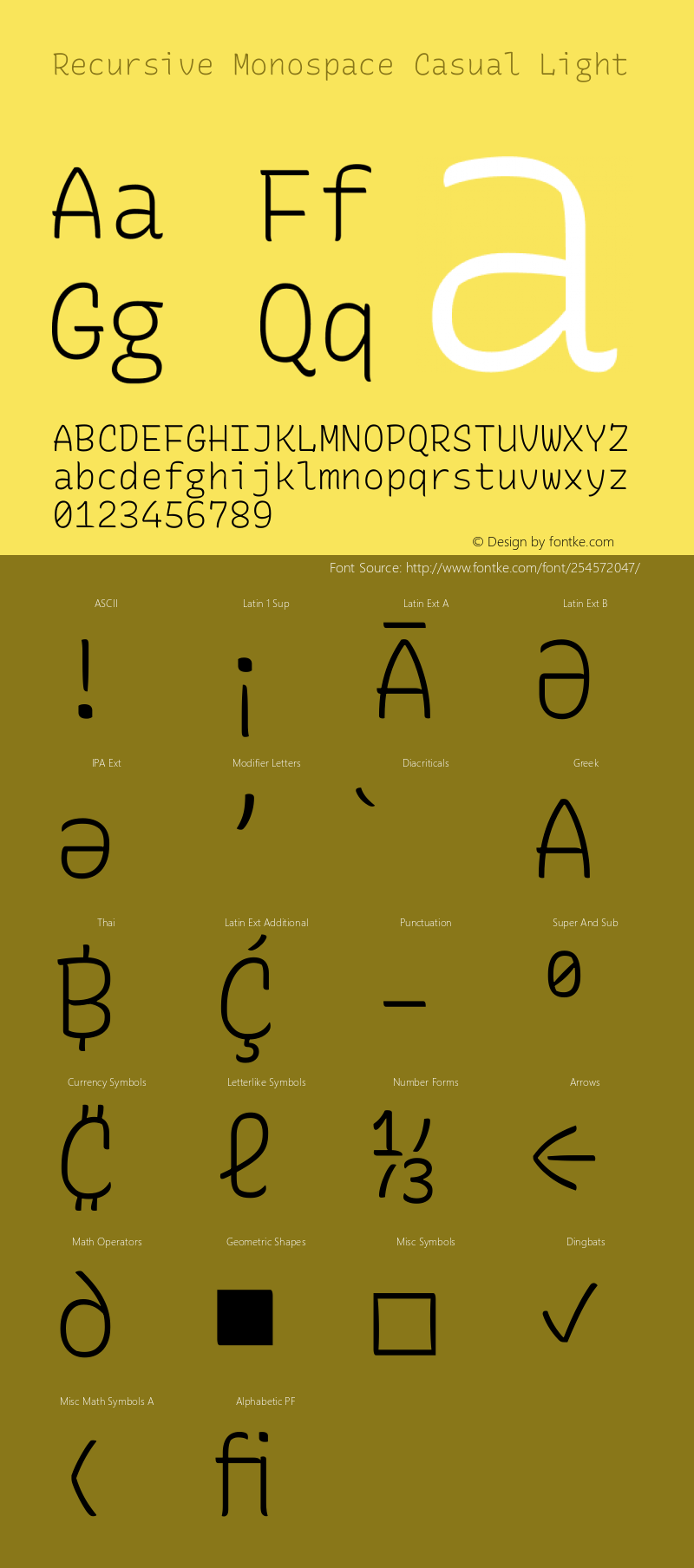 Recursive Monospace Casual Light Version 1.085图片样张