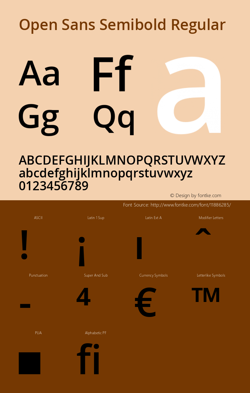 Open Sans Semibold Regular Version 1.10图片样张