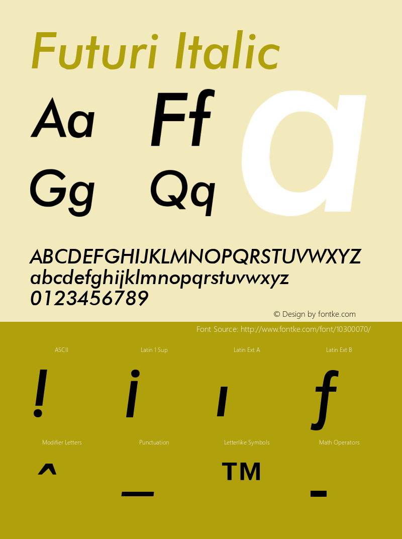 Futuri Italic Rev. 002.001图片样张