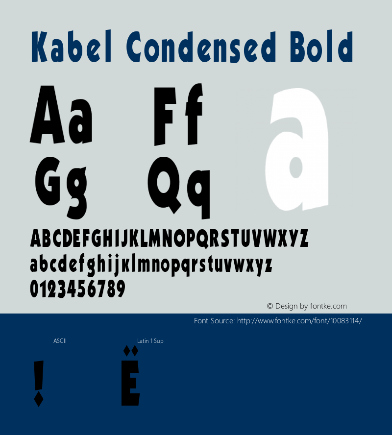 Kabel Condensed Bold 1.0 Fri Jun 18 08:58:51 1993图片样张