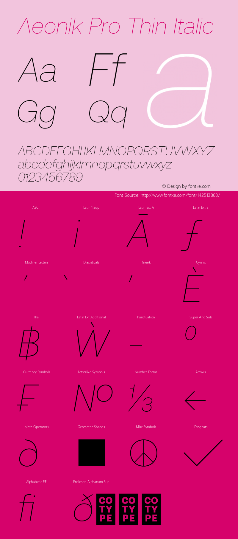 Aeonik Pro Thin Italic Version 1.005;hotconv 1.0.109;makeotfexe 2.5.65596图片样张