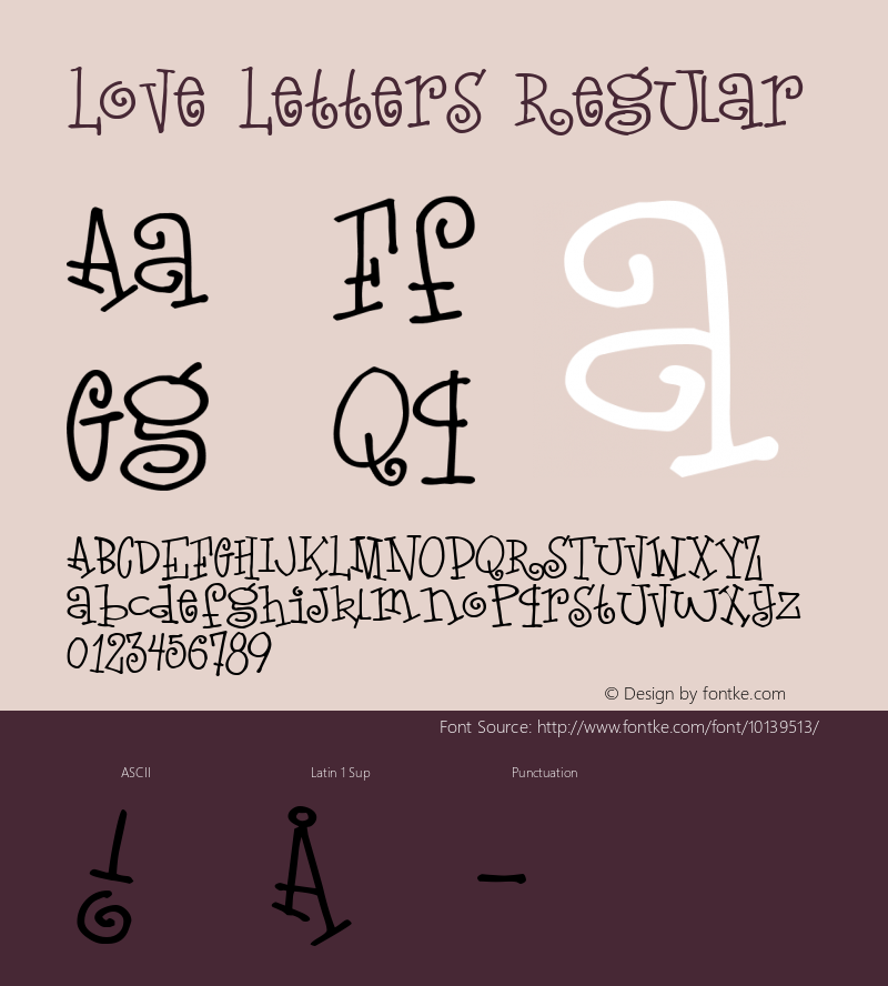 Love Letters Regular http://hjem.get2net.dk/jfischer/图片样张