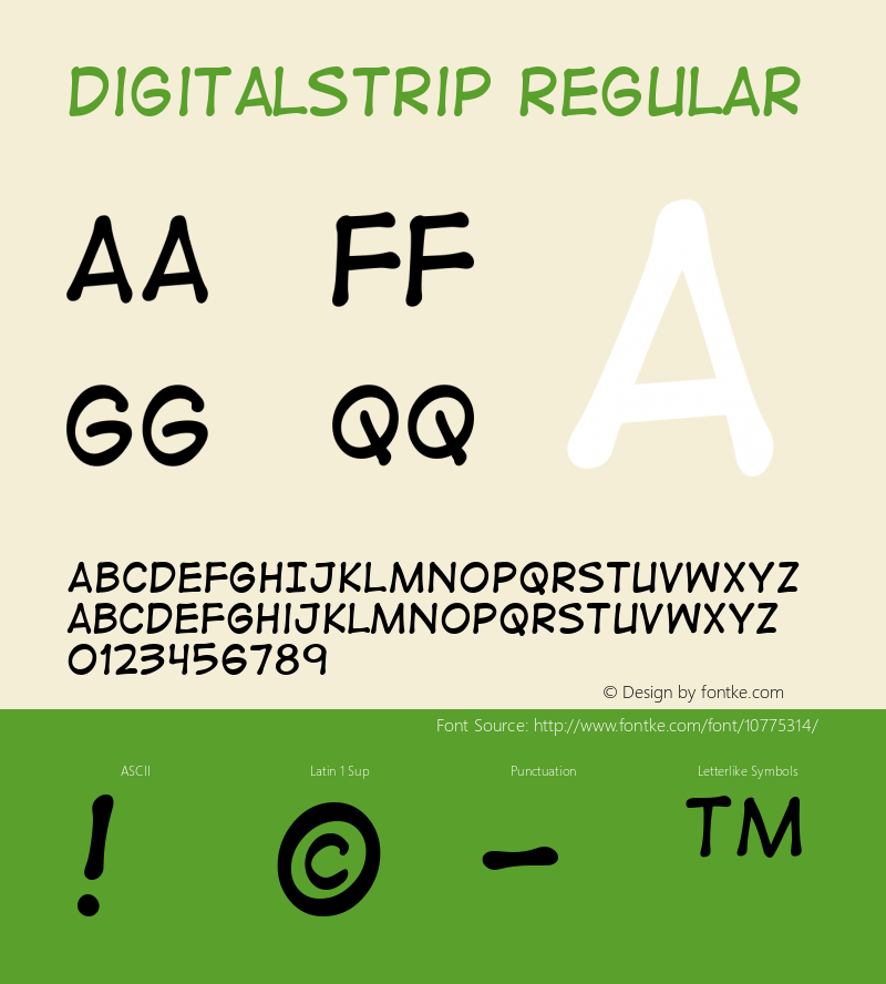 DigitalStrip Regular Macromedia Fontographer 4.1 7/11/01图片样张