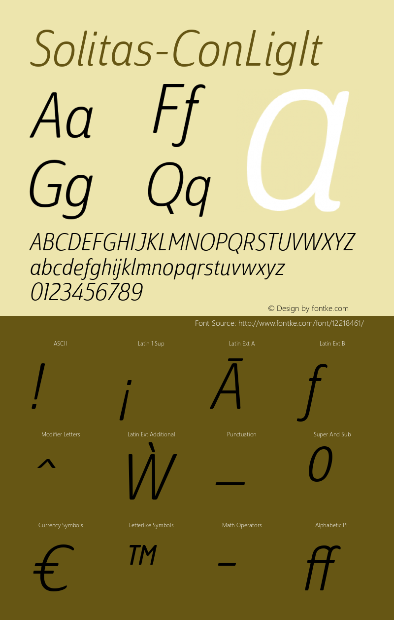 Solitas-ConLigIt ☞ 1.000;com.myfonts.easy.insigne.solitas.con-light-italic.wfkit2.version.4oe5图片样张