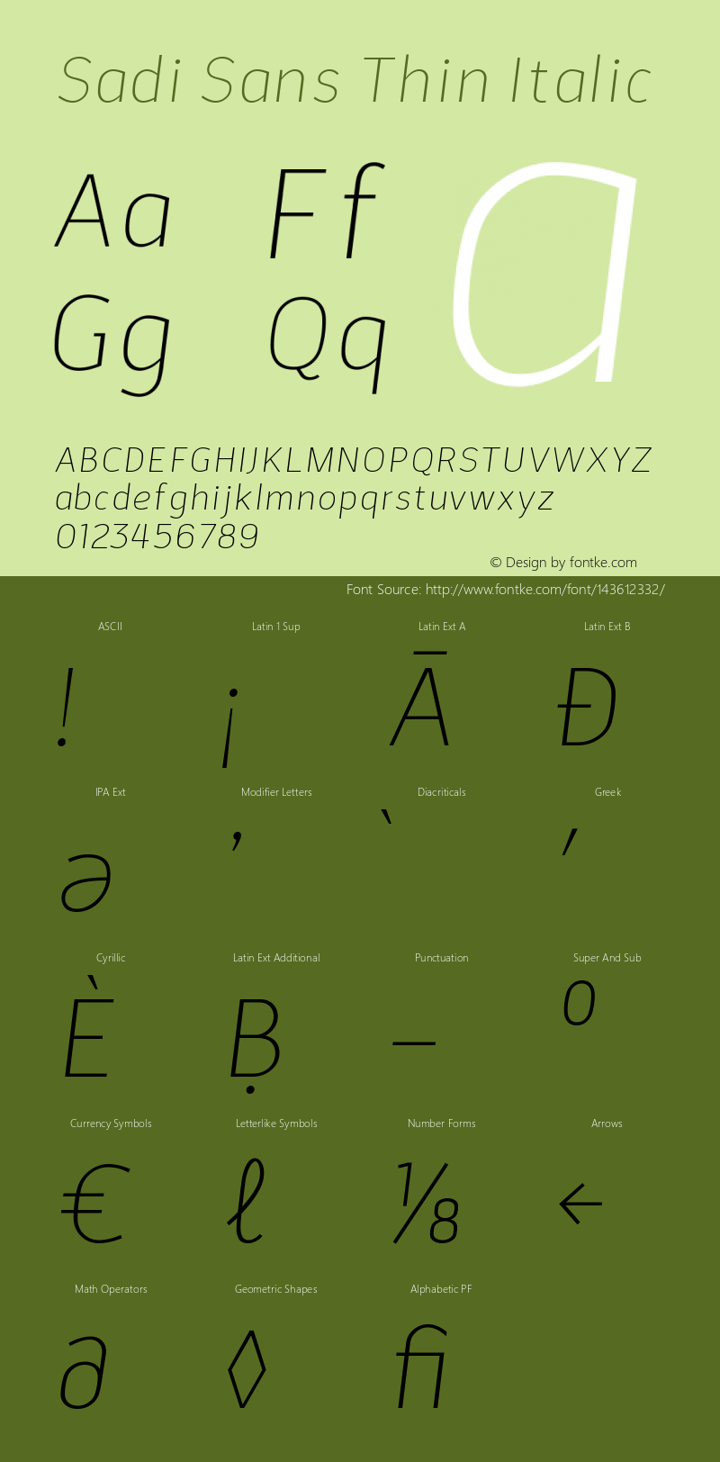 Sadi Sans Thin Italic 1.000图片样张