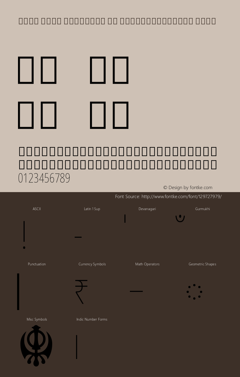Noto Sans Gurmukhi UI ExtraCondensed Thin Version 2.001图片样张