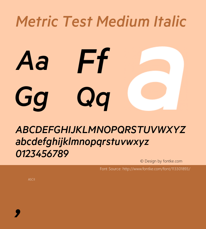 Metric-MediumItalicTest Version 1.001;PS 001.001;hotconv 1.0.57;makeotf.lib2.0.21895;0图片样张