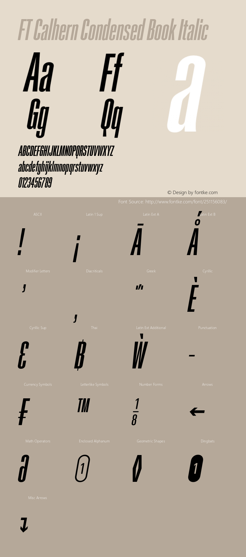 FT Calhern Condensed Book Italic Version 1.001;Glyphs 3.1.2 (3151)图片样张