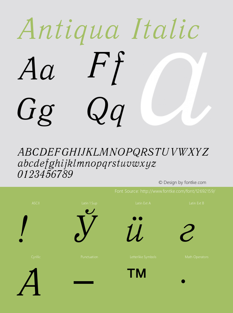 Antiqua Italic Converted from t:\ANT46___.TF1 by ALLTYPE图片样张