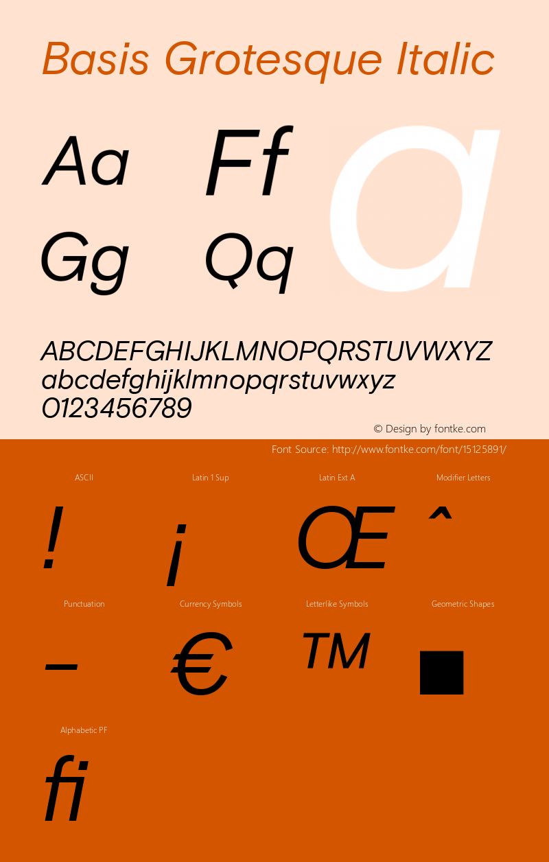 Basis Grotesque Italic Version 1.000图片样张