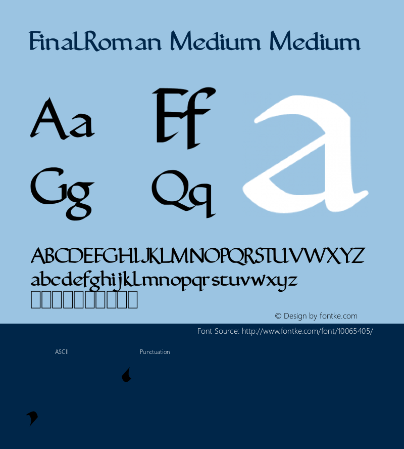 FinalRoman Medium Medium Altsys Fontographer 4.0.3 10/21/93图片样张