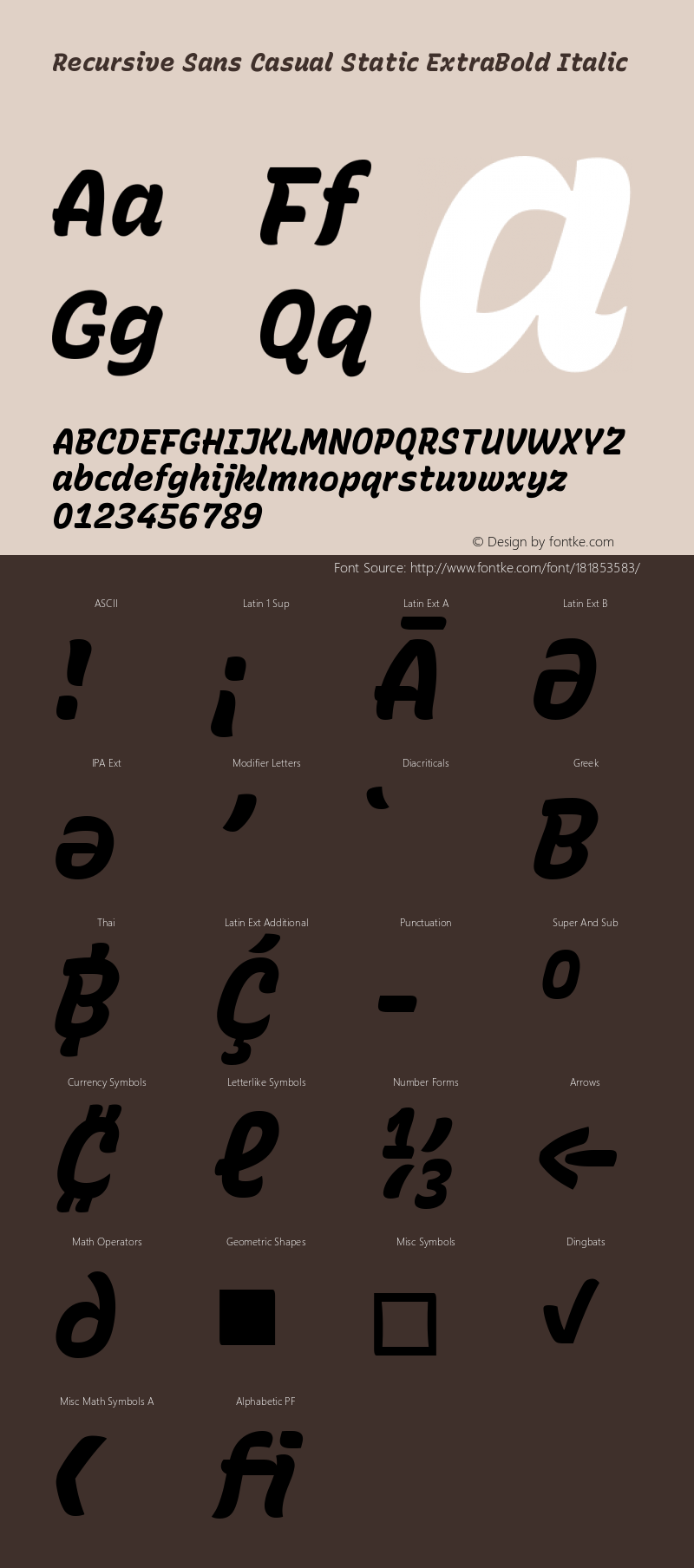 Recursive Sn Csl St XBd Italic Version 1.081;hotconv 1.0.112;makeotfexe 2.5.65598; ttfautohint (v1.8.3)图片样张