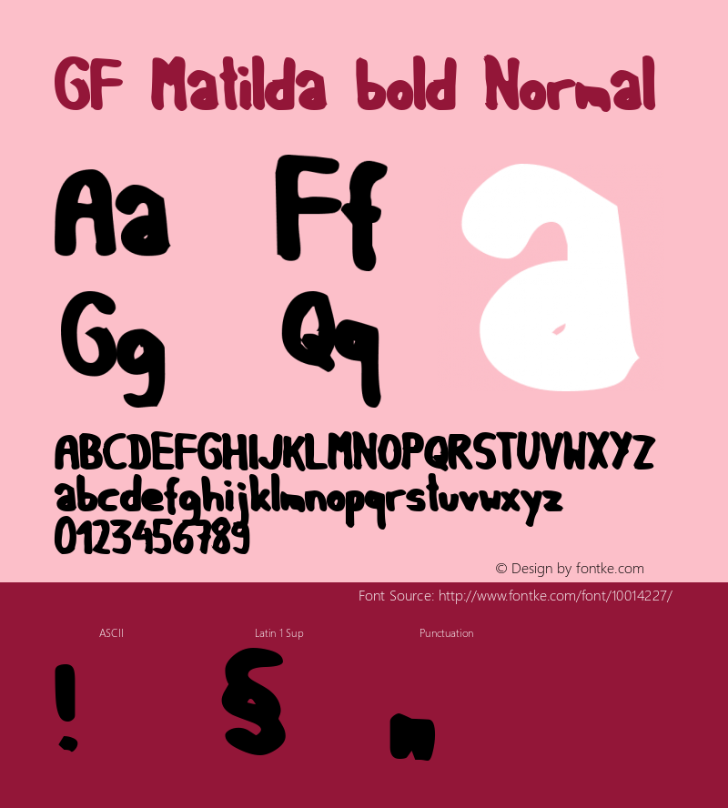 GF Matilda bold Normal 1.0 Sat Mar 20 14:11:15 1999图片样张
