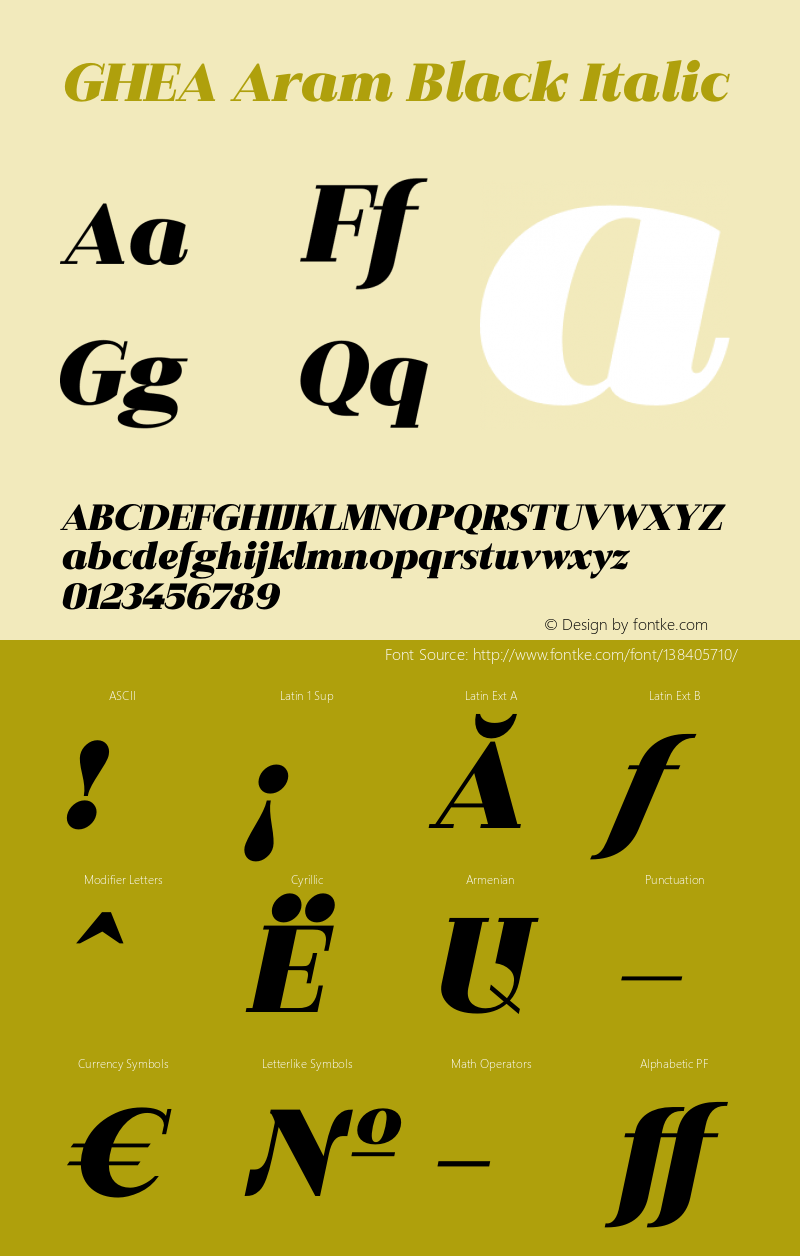 GHEA Aram Black Italic Version 1.006; wf-rip图片样张