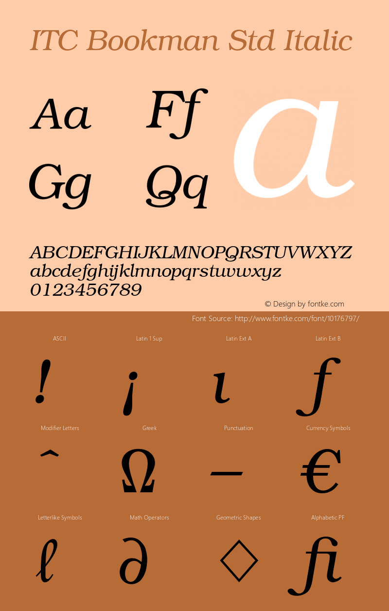 ITC Bookman Std Italic OTF 1.018;PS 003.001;Core 1.0.31;makeotf.lib1.4.1585图片样张