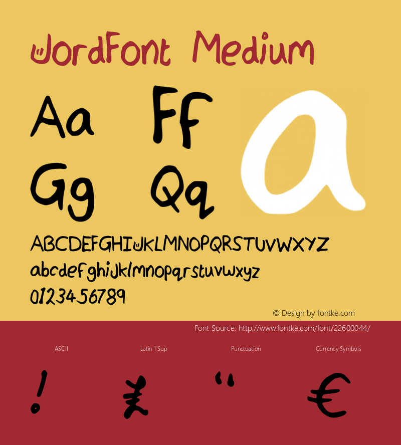 JordFont Version 001.000图片样张