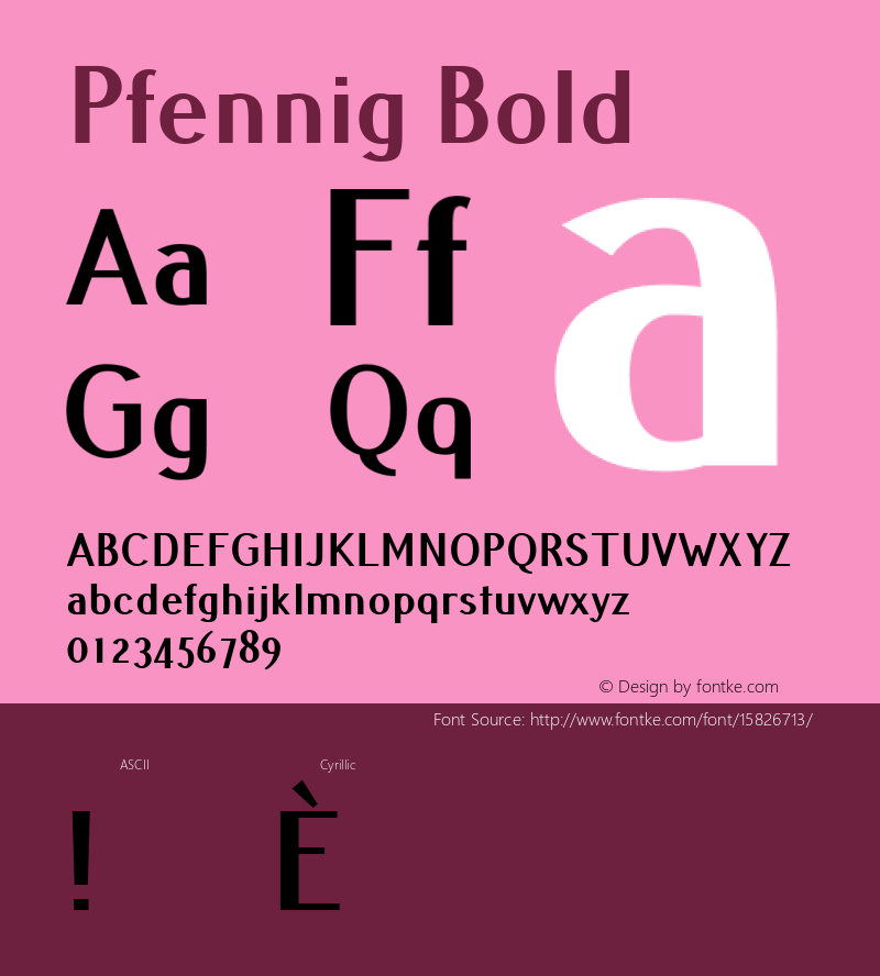 Pfennig Bold Version 20110924 ; ttfautohint (v1.4.1)图片样张