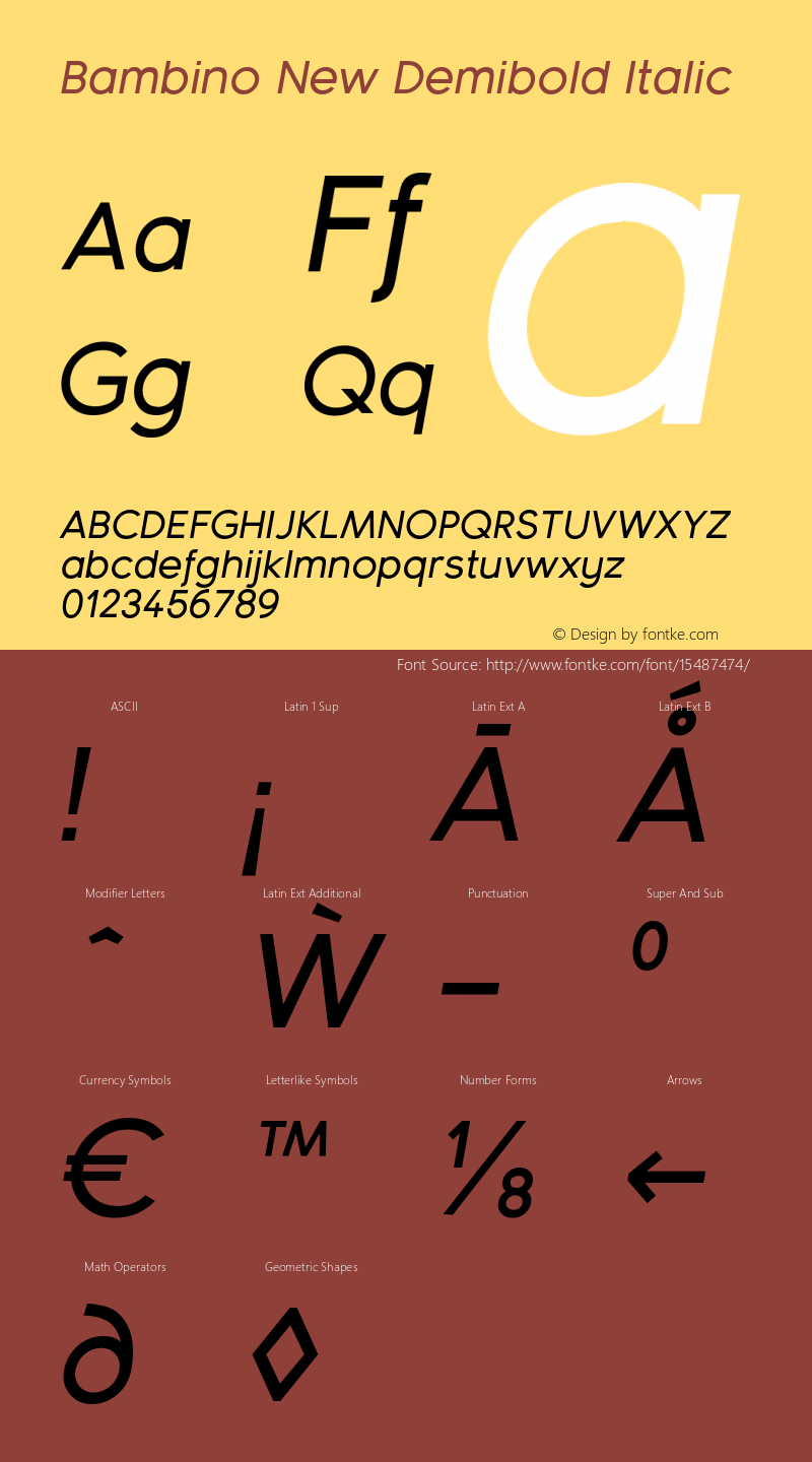 Bambino New Demibold Italic Version 1.000;PS 001.001;hotconv 1.0.56图片样张