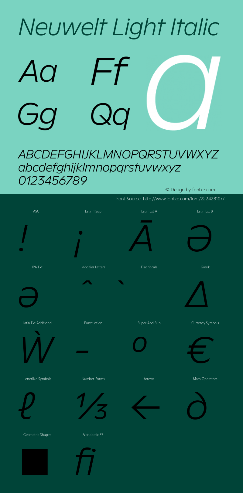 Neuwelt Light Italic Version 1.00, build 19, g2.6.2 b1235, s3图片样张