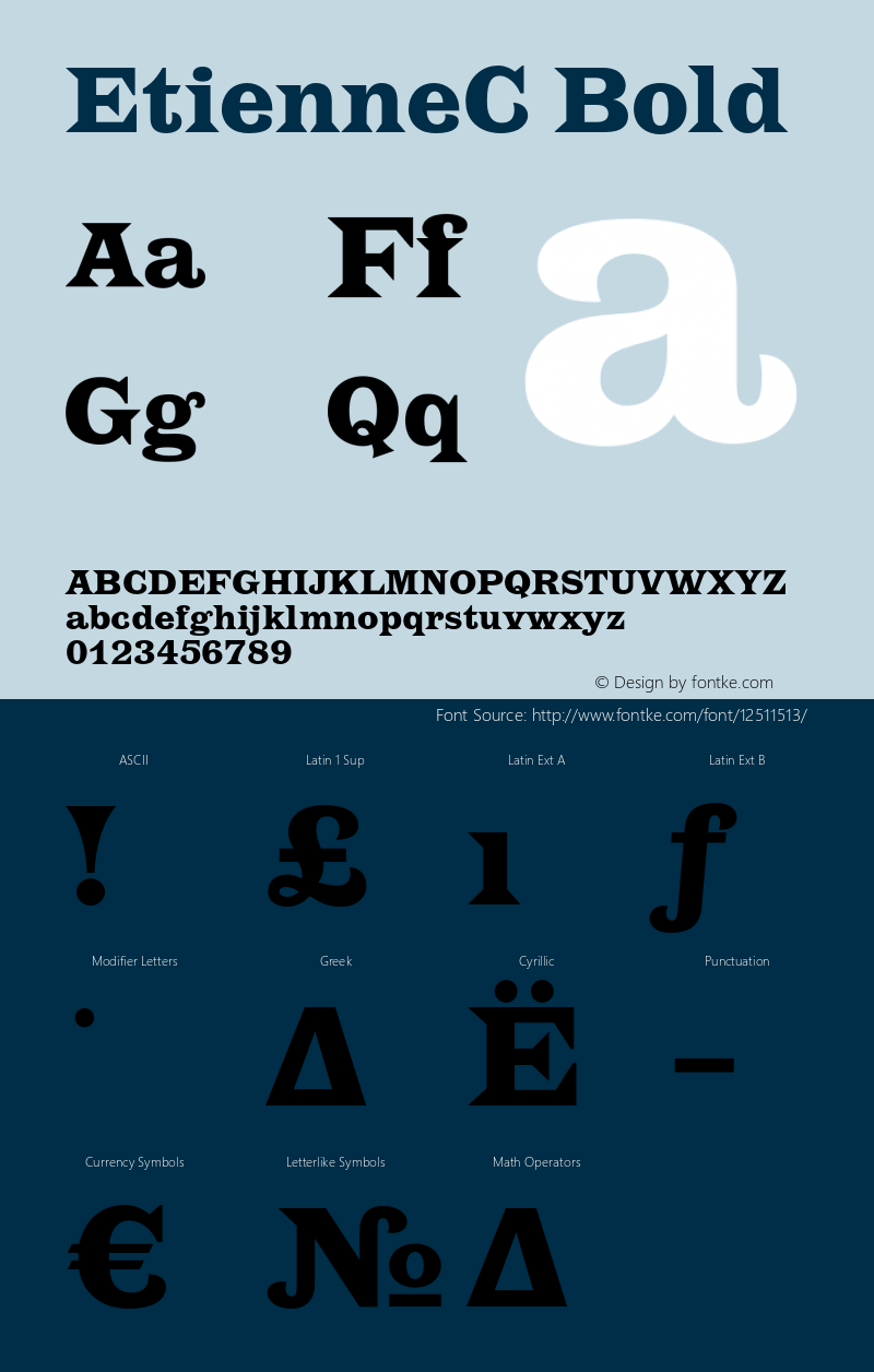 EtienneC Bold OTF 1.0;PS 001.000;Core 116;AOCW 1.0 161图片样张