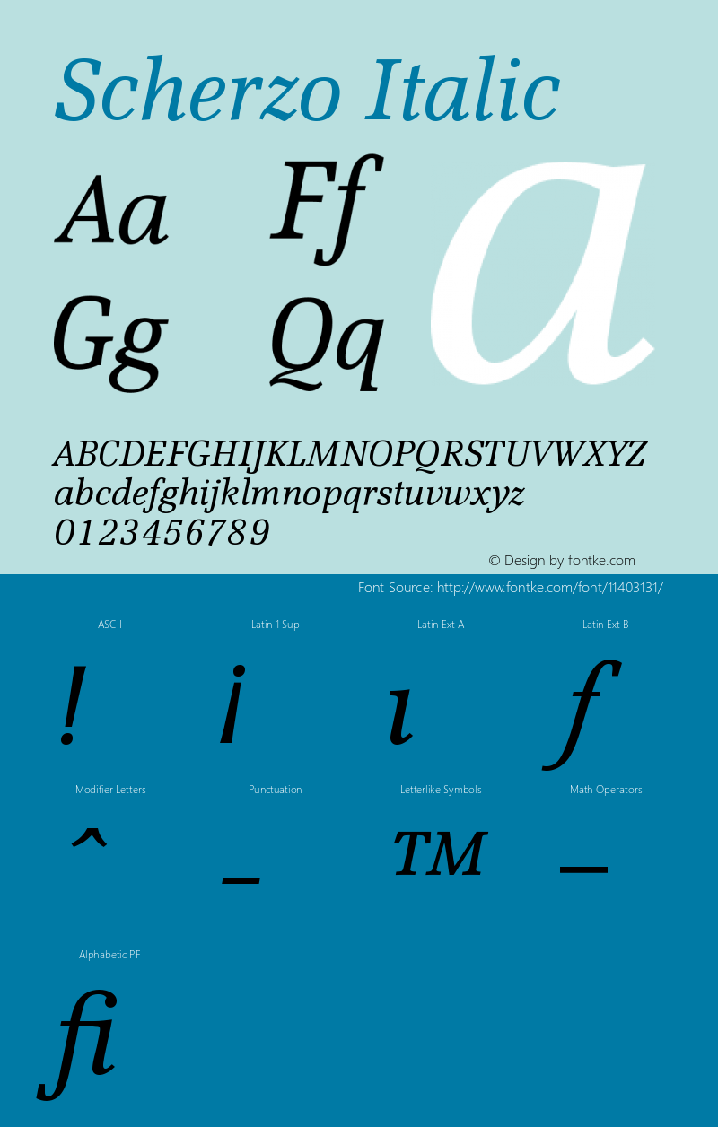 Scherzo Italic Version 001.000图片样张