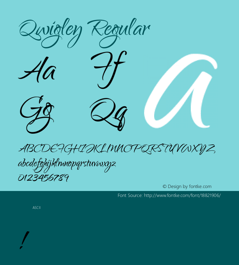 Qwigley Regular Version 1.003; ttfautohint (v1.4.1)图片样张