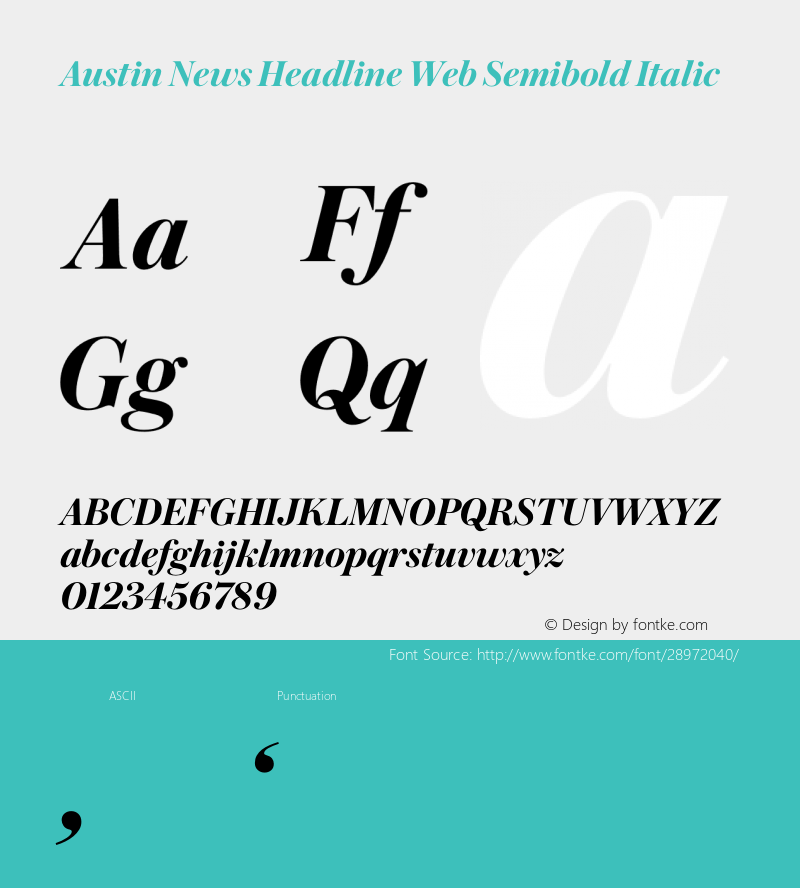 Austin News Head Web Semibd Italic Version 1.1 2015图片样张