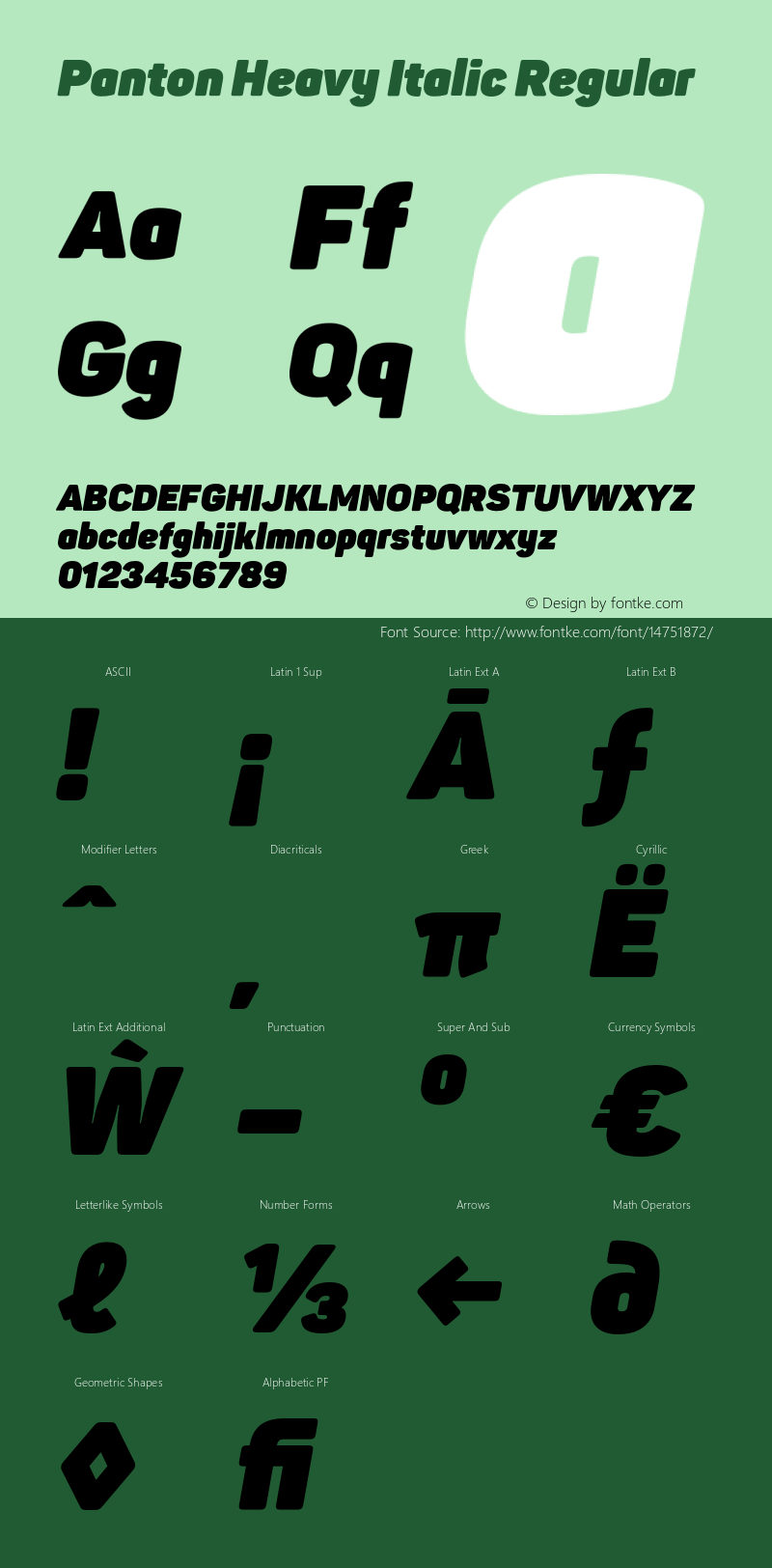 Panton Heavy Italic Regular Version 1.000;PS 001.000;hotconv 1.0.70;makeotf.lib2.5.58329图片样张