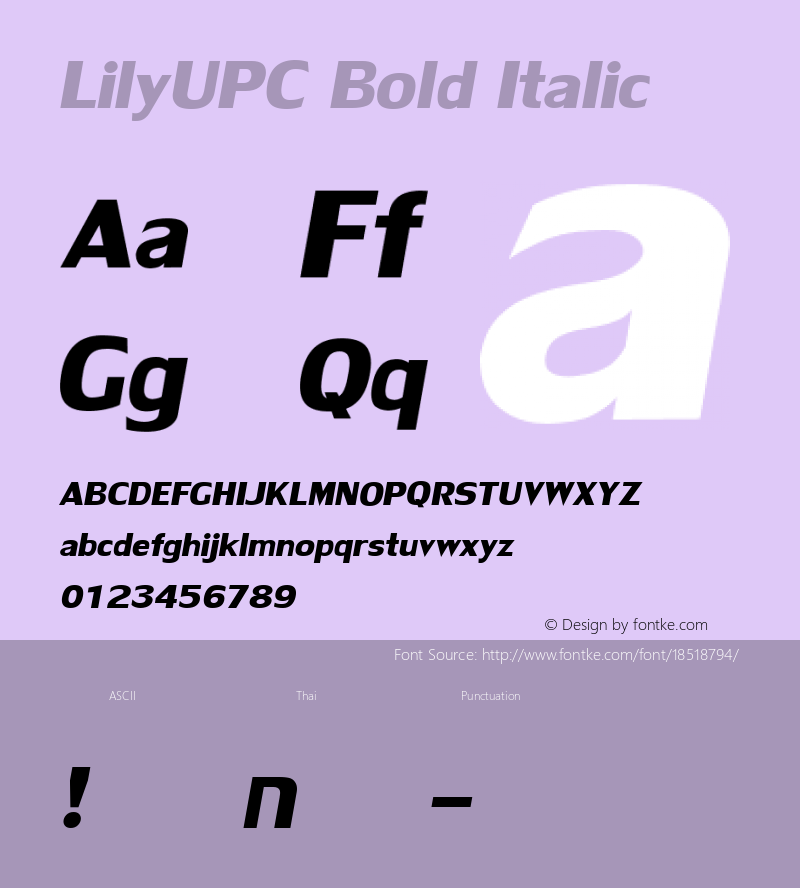 LilyUPC Bold Italic 001.000图片样张