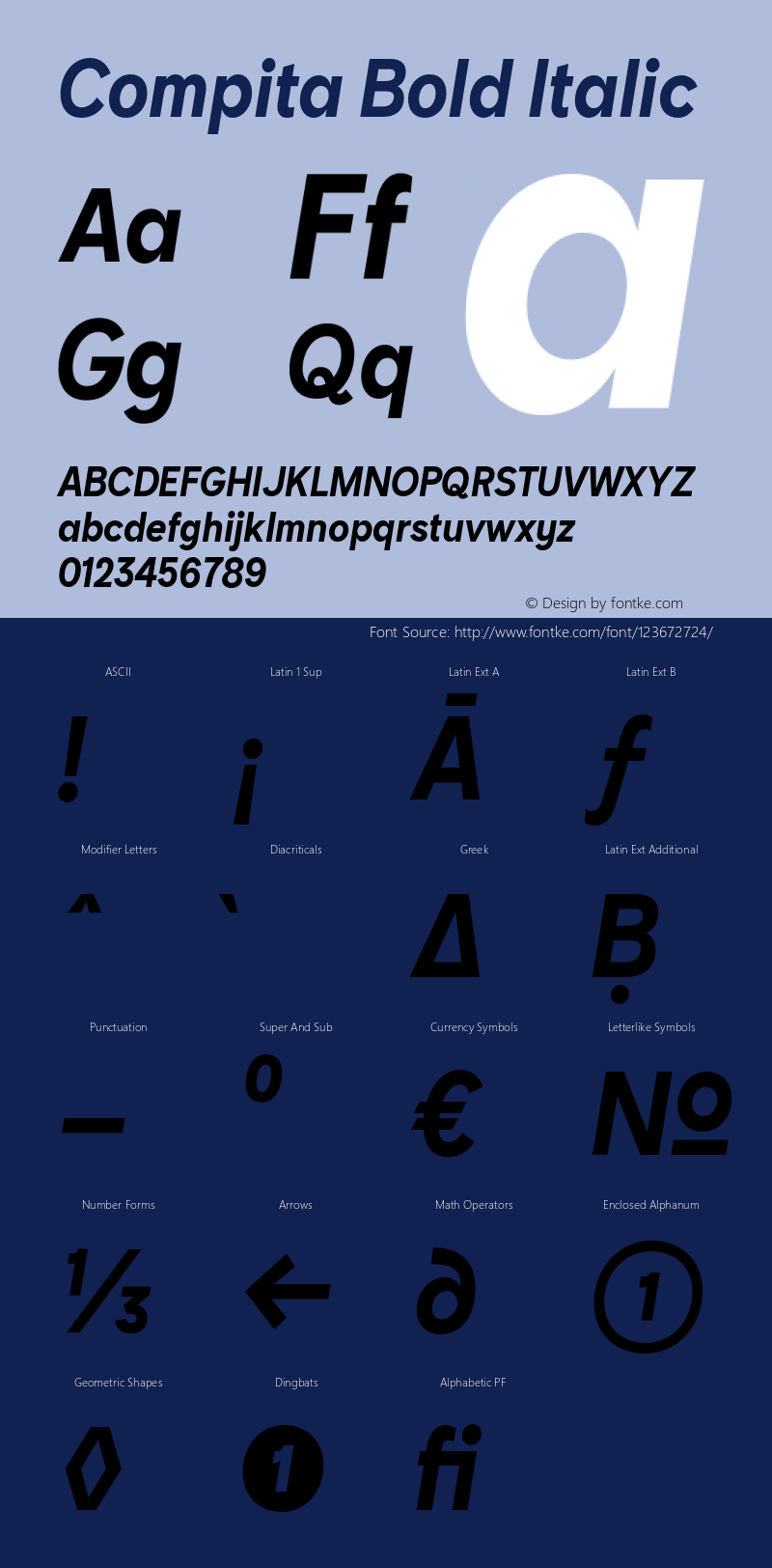 Compita Bold Italic Version 1.000;hotconv 1.0.109;makeotfexe 2.5.65596图片样张