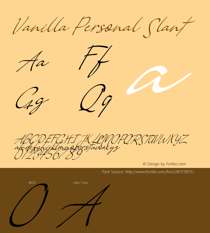 Vanilla Personal Slant Version 1.002;Fontself Maker 3.1.0图片样张