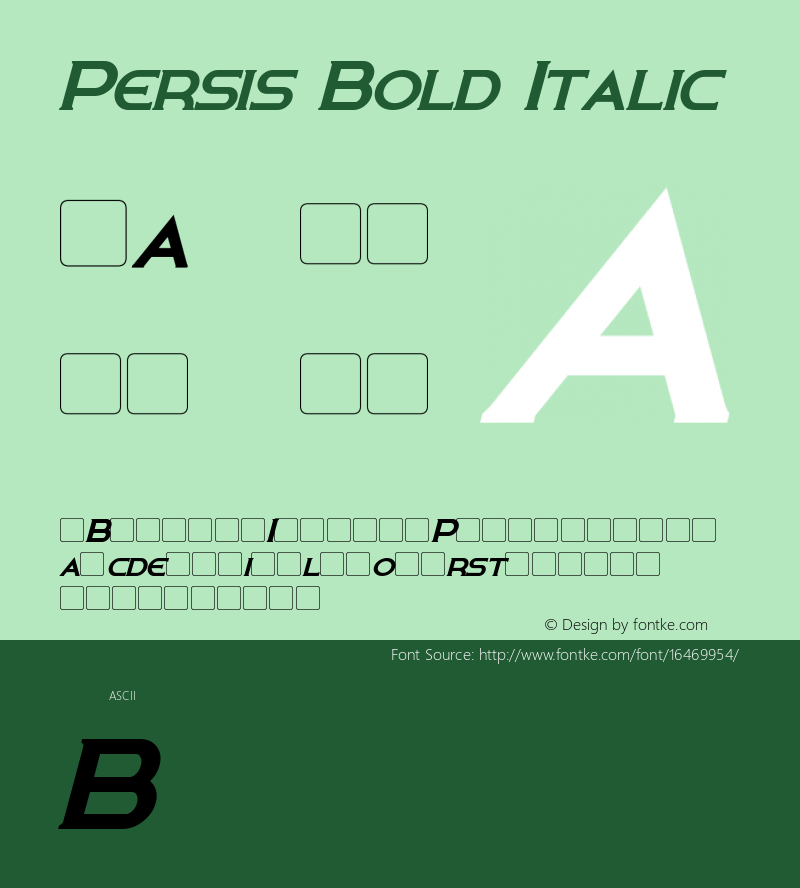 Persis Bold Italic Version 1.00 March 18, 2016, initial release图片样张