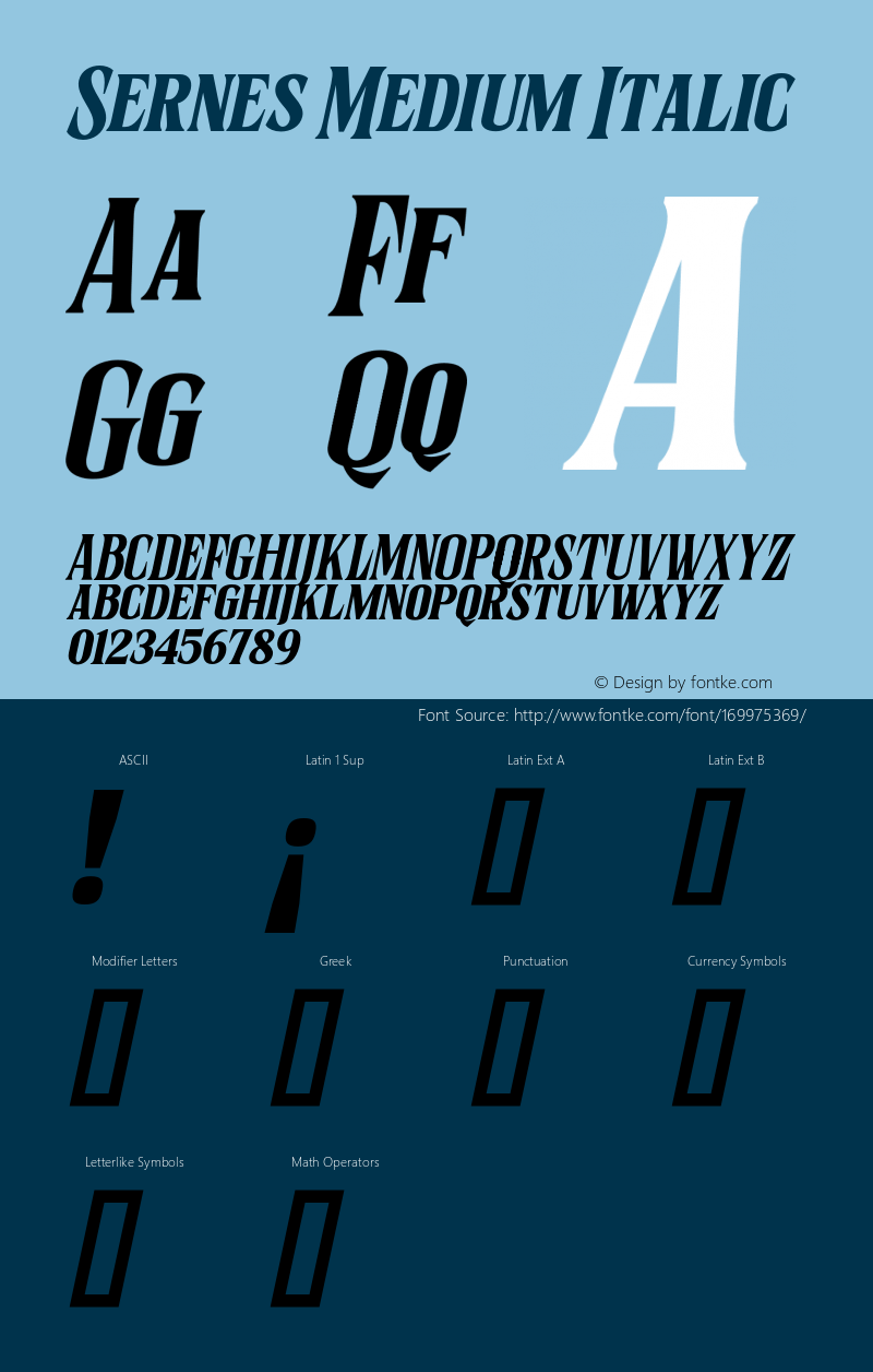 Sernes-MediumItalic Version 1.000图片样张