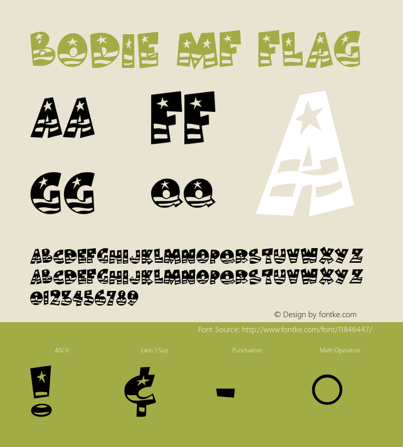Bodie MF Flag Altsys Fontographer 4.1 10/27/95图片样张