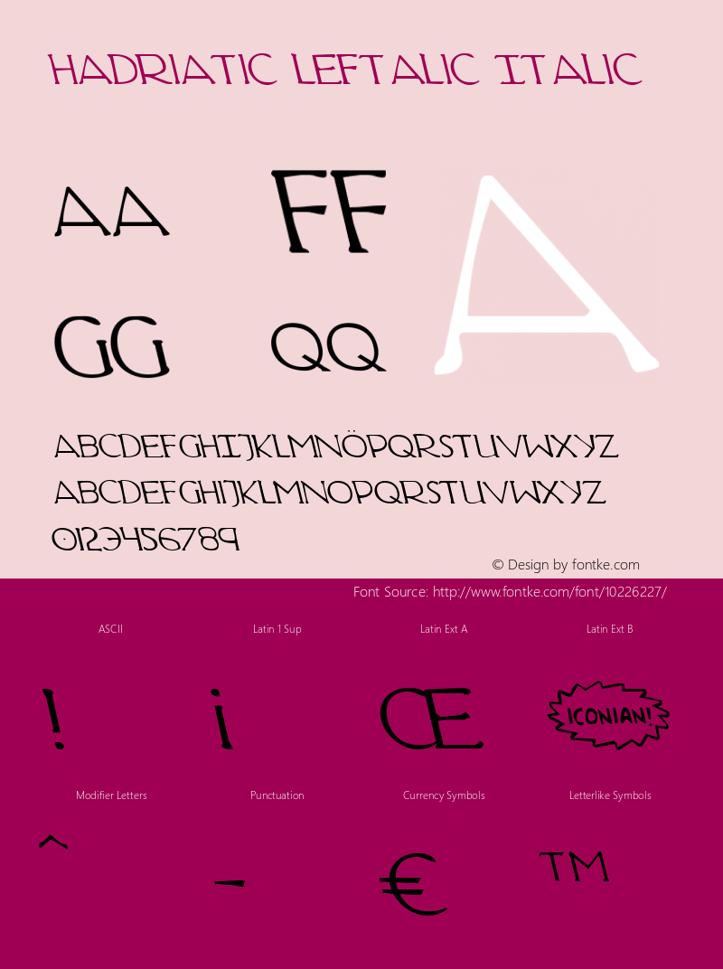 Hadriatic Leftalic Italic 001.000图片样张