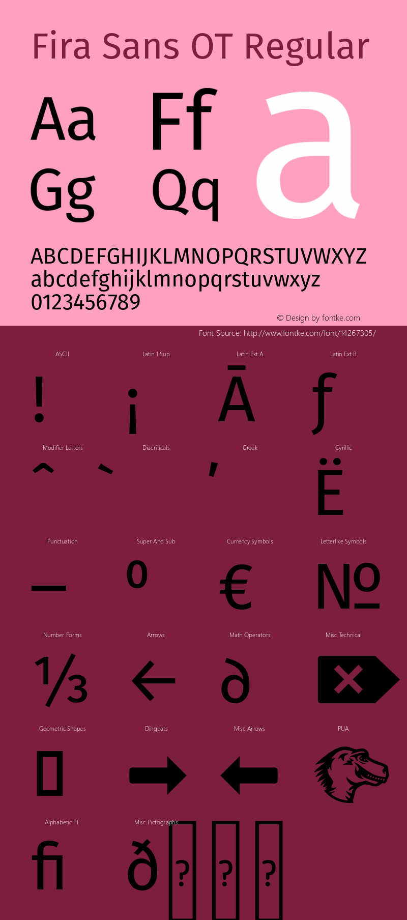 Fira Sans OT Regular Version 3.001图片样张