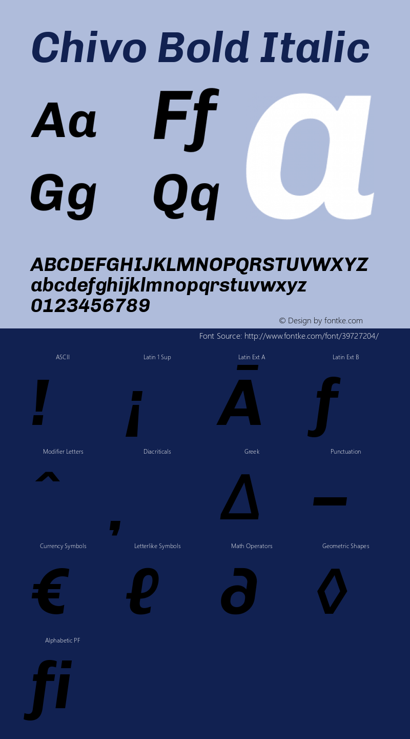 Chivo Bold Italic Version 1.007图片样张