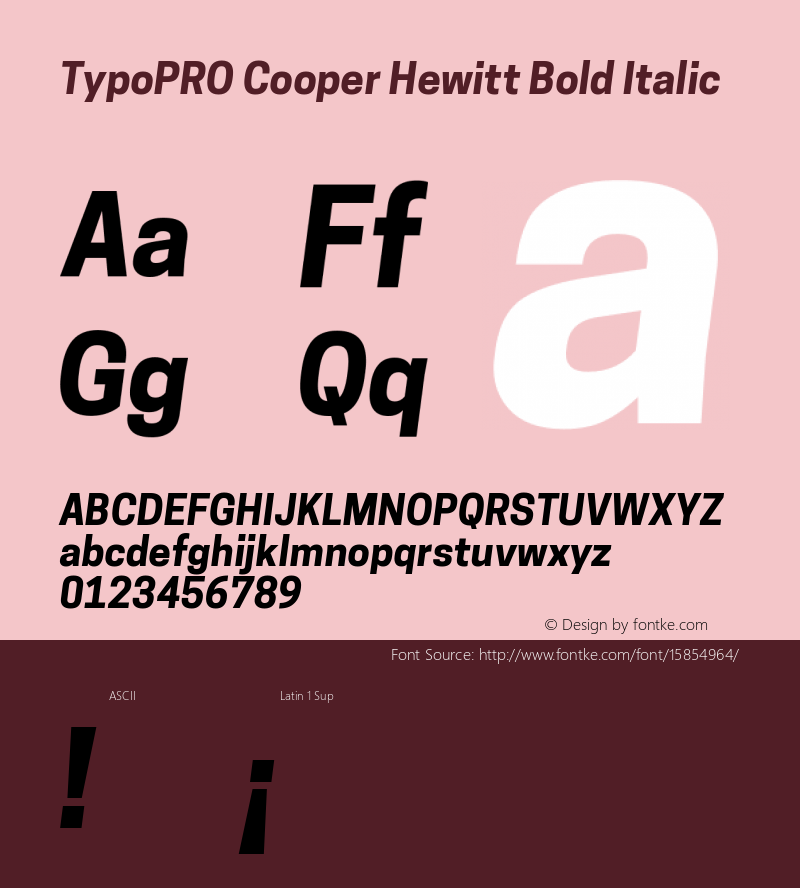 TypoPRO Cooper Hewitt Bold Italic 1.000图片样张