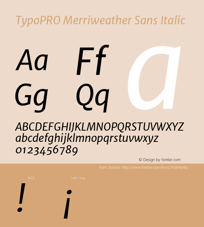 TypoPRO Merriweather Sans Italic Version 1.000图片样张