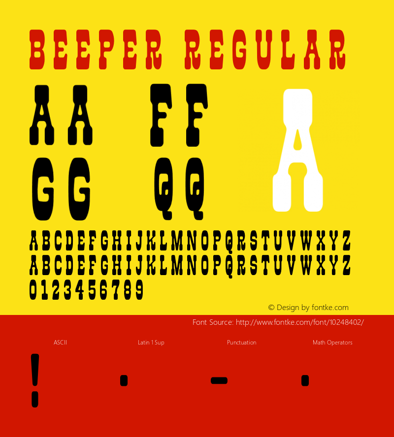 Beeper Regular Version 3.2; 13 May, 2004图片样张