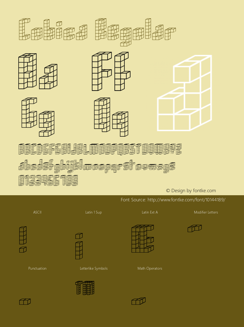 Cubica Regular Macromedia Fontographer 4.1 10/23/2002图片样张