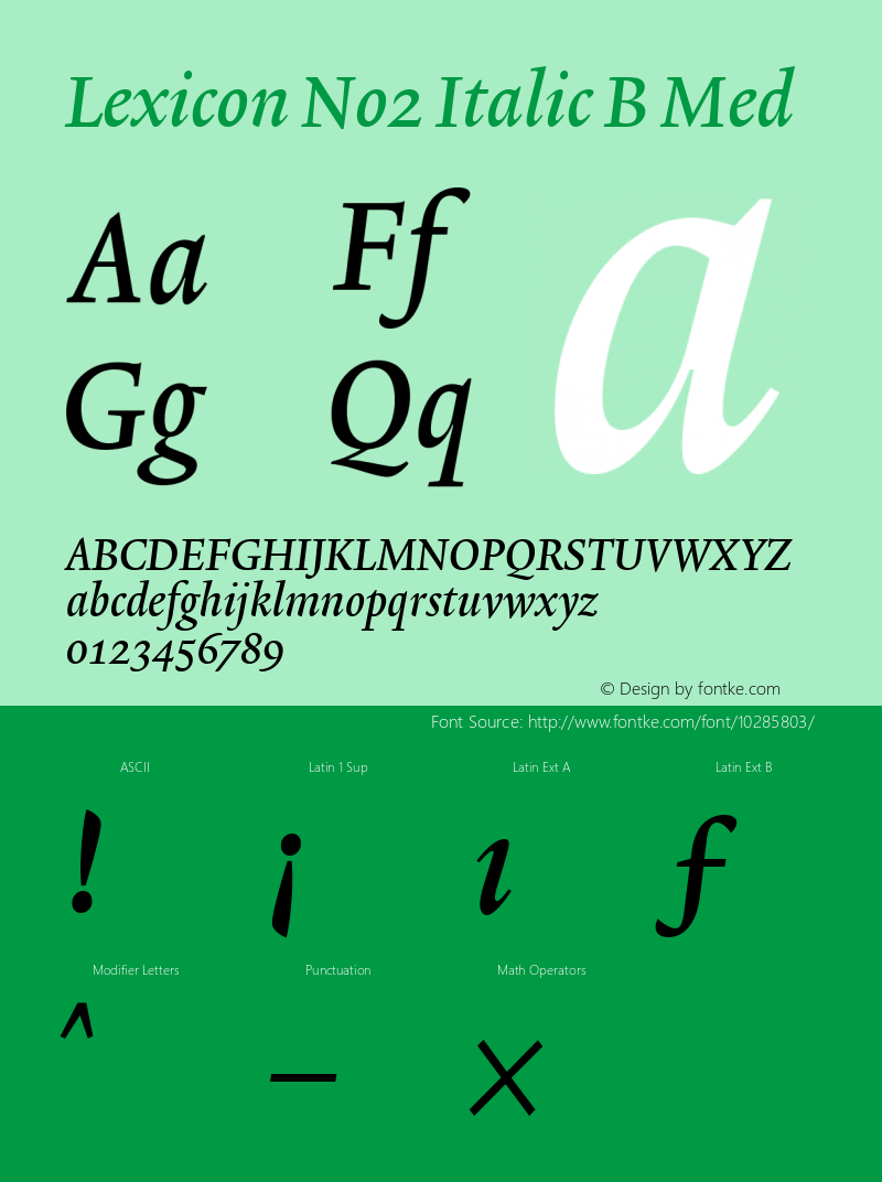 Lexicon No2 Italic B Med 001.000图片样张