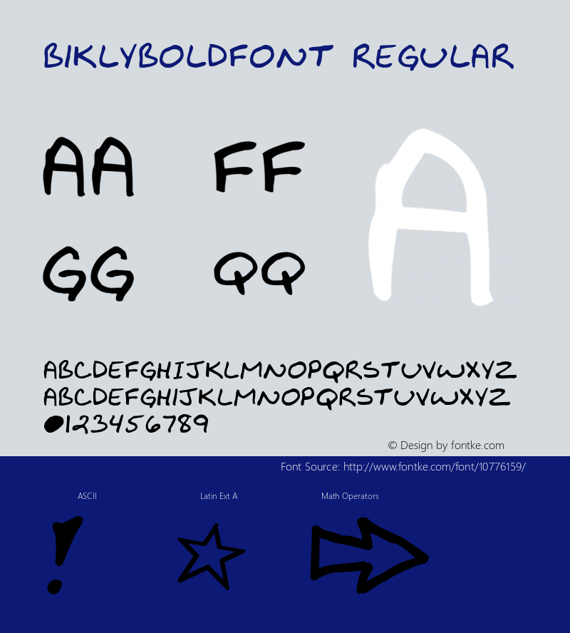 BiklyBoldFont Regular Converted from F:\BIKLY.TF1 by ALLTYPE图片样张