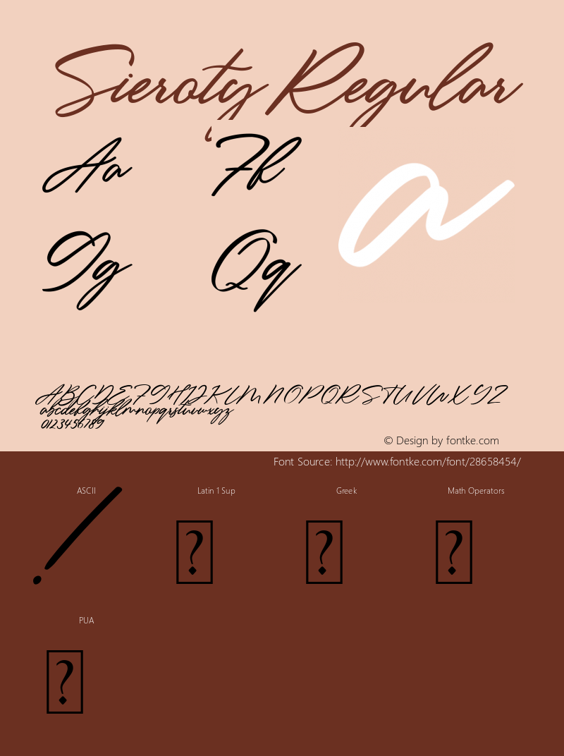 Sieroty Version 1.00;February 26, 2019;FontCreator 11.5.0.2421 64-bit图片样张